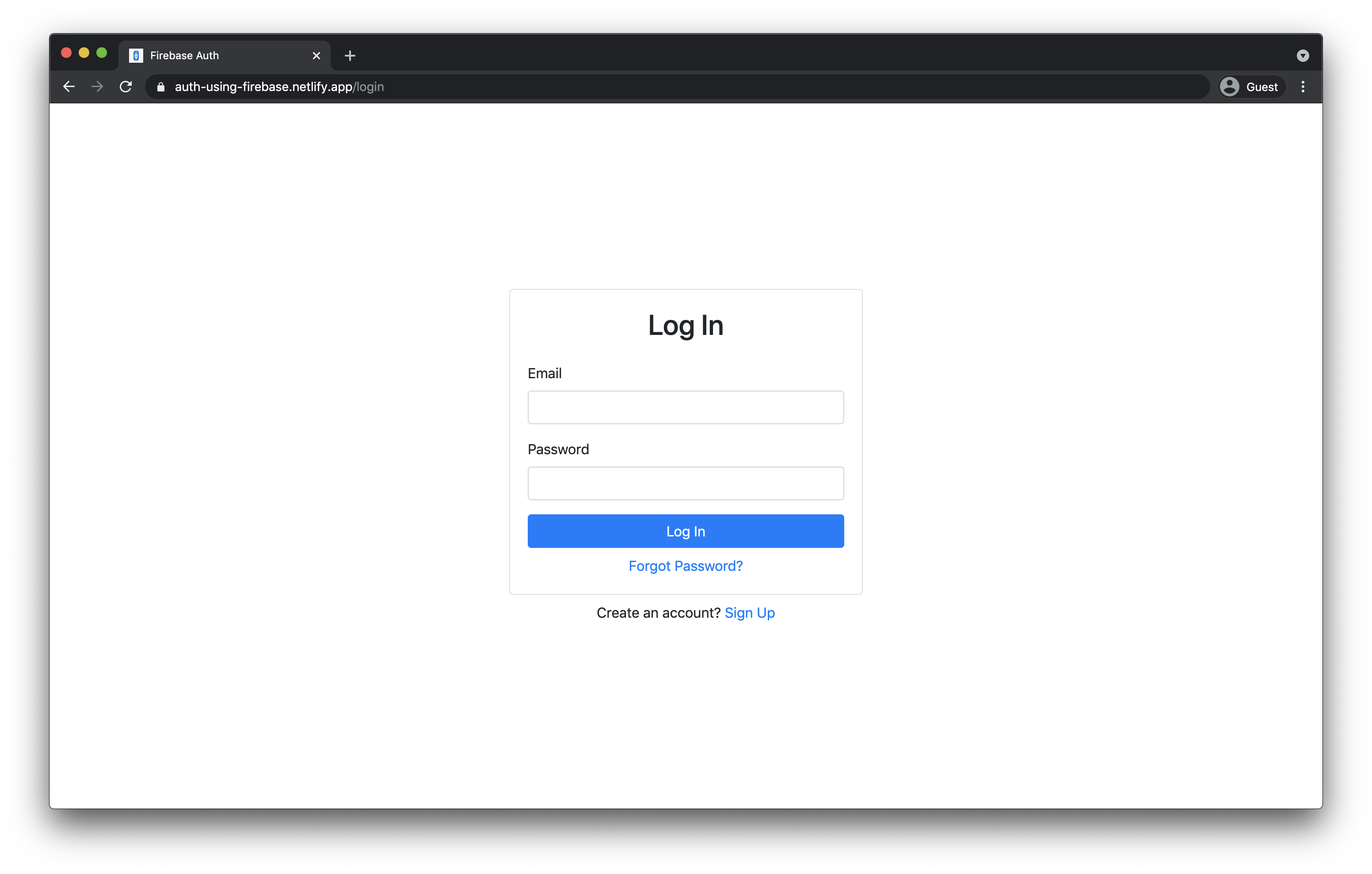 Firebase Auth Login